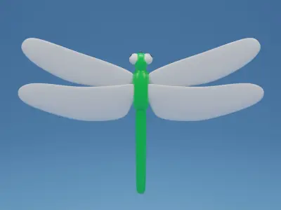 Cartoon Cute Dragonfly Toy 3D model