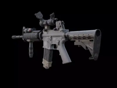 M4A1 Carbine Assault Rifle - Game Ready Low Poly Low-poly 3D model