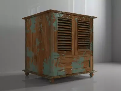 Wood Cabinet Free 3D model