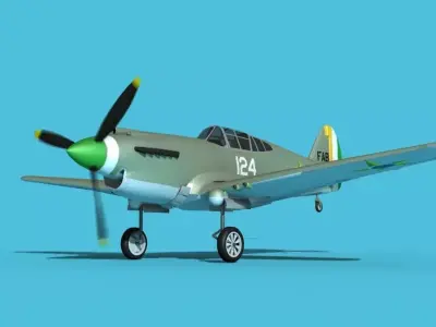 Curtiss P-40B Tomahawk V08 Brazil 3D model