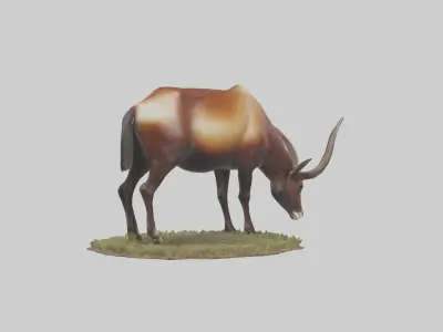 Sable Antelope grazing model Low-poly 3D model