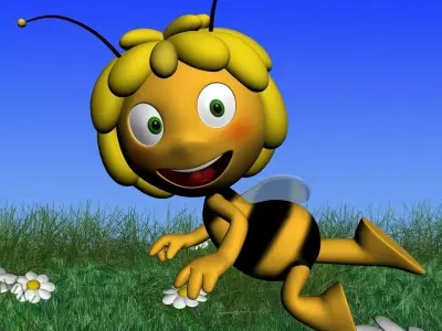 Maya the bee RIGGED Low-poly 3D model