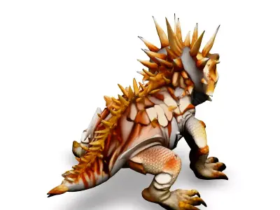 3D Spiky Desert Lizard Game Asset Low-poly 3D model
