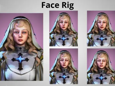 White Priest  - GameReady Low-poly 3D model