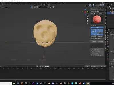 Astrolopitechus skull animated Low-poly 3D model