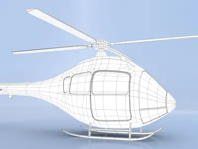 Cartoon Helicopter Low-poly 3D model