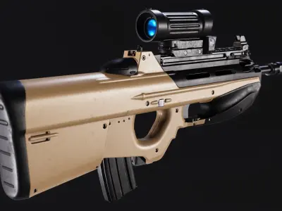 FN F2000 Assault-Rifle Low-poly 3D model