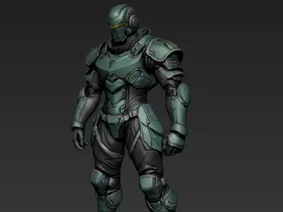Sci-Fi Character Protector Concept 3D model
