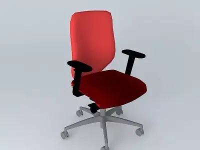 Simple red office chair  Free 3D model