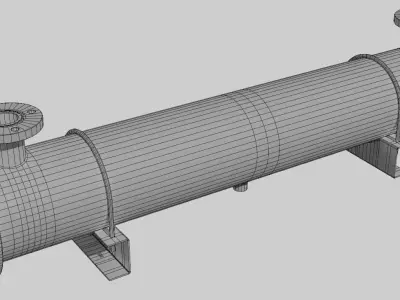  Industrial oil heat exchanger 3D model