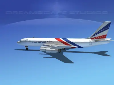 Boeing 707 USA Tours 3D model