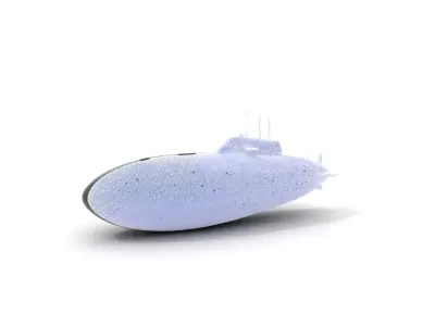 Sleek Submarine model pack Low-poly 3D model