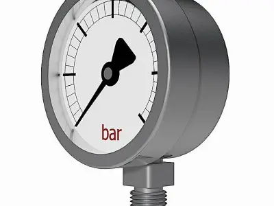 Pressure Gauges - Bar - 3 Diameters 3D model