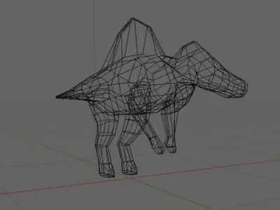 espinosaurio polygonal dinosaur Low-poly 3D model