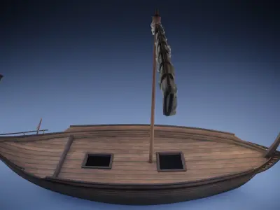 Ancient Ship Low-poly 3D model