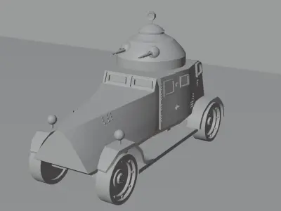 3D Vickers Crossley Low-poly 3D model