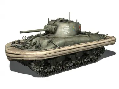 M4A1 Sherman Duplex Drive 3D model