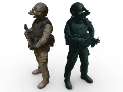 SWAT Operator Free low-poly 3D model
