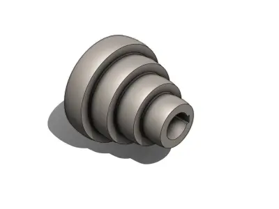 Polia Escalonada Correias Planas Stepped Pulley for Flat Belts 3D model