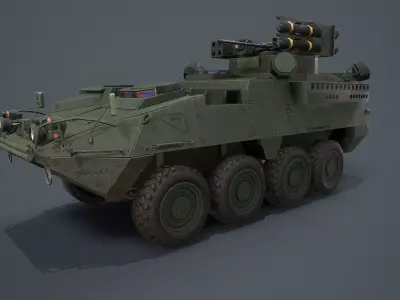 Stryker A1 IM-SHORAD Low-poly 3D model