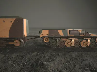 Lorraine 37L Tank Low-poly 3D model