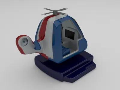 Police Chopper Kiddie Ride Low-poly 3D model
