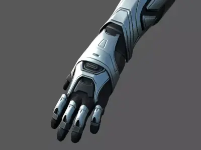 Gloves Scifi combat military fantasy  Low-poly 3D model