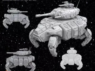 3D Printable Iron Oath Roller Multi Legged Assault Tank 3D model