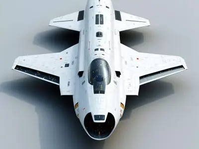 SciFi Fighter Jet Futuristic Spacecraft Model Low-poly 3D model