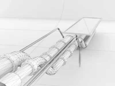 Low poly game ready 3d si-fi pipe asset Free low-poly 3D model