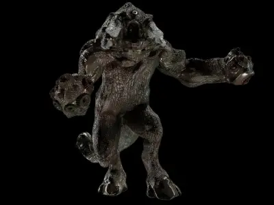 Creature toy dinosaur with claws Low-poly 3D model