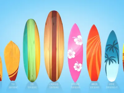 Surfboards Low-poly 3D model