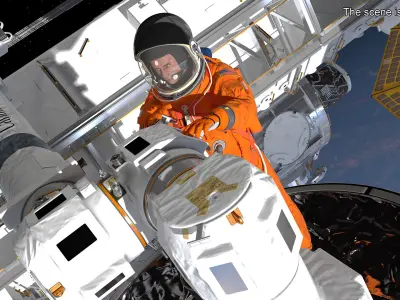 Advanced Crew Escape Astronaut Fur Rigged 3D model