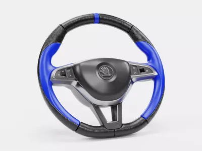 Blue Cover Steering Wheel 3D model