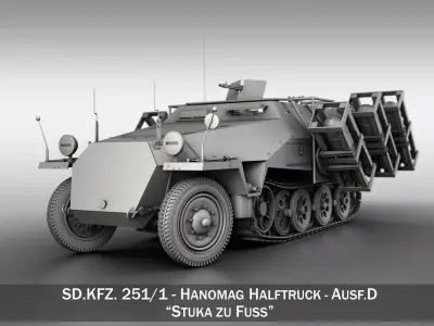 SDKFZ 251 - Ausf D - Stuka zu Fuss 3D model