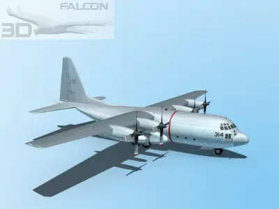 Falcon3D C-130 Hercules US Navy 3D model