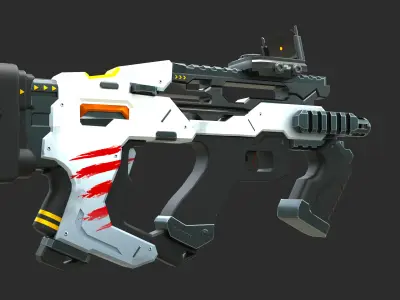 Stylized Bullpup Rifle Low-poly 3D model