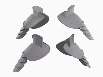 Crusader Shoulder Pads Pack Low-poly 3D model