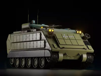 M113 Modernized Tank - Armored personnel carrier Low-poly 3D model