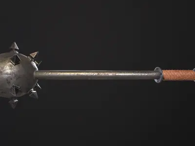 Medieval Spiked Ball Mace Low-poly 3D model