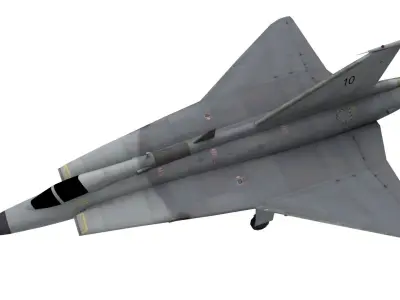 LowpolySaab 35 Draken Aircraft Low-poly 3D model