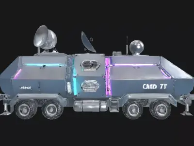 Sci-Fi Radar Rover Truck Low-poly 3D model