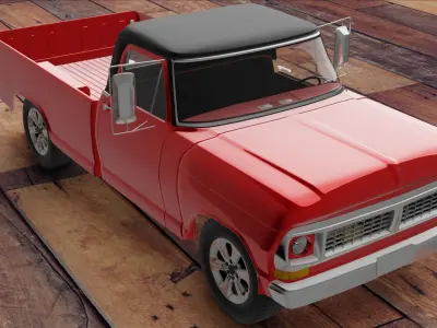 Pickup Ford F-100 1972 Free 3D model
