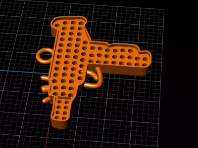 MINI UZI PENDANT with stones 3D print model