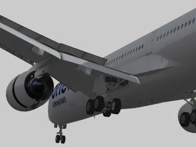 Airbus A350-900 XWB Finnair oneworld Low-poly 3D model