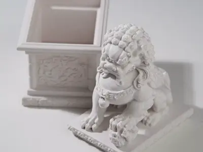  Stone Lion Storage Box 3D print model