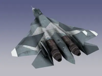 Su-57 Stealth Fighter Low-poly 3D model