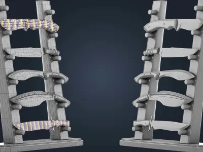 40 Knife Base Mesh Vol 04 Game Ready Low-poly 3D model