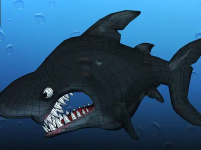 Toon Shark Low-poly 3D model