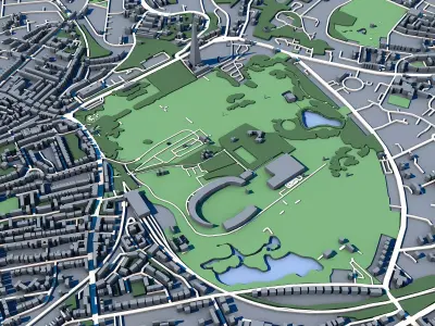 Crystal Palace Park London Victorian Park London Landscape 3D model